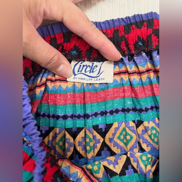 Vintage Circle T Marilyn Lenox Maxi Skirt Womens M Southwestern Native Cowgirl - Picture 2 of 5